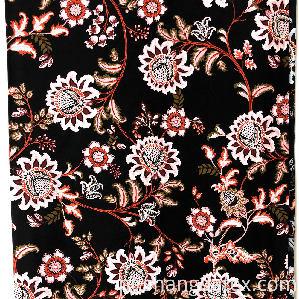 Rayon Printed With Poppy Flower Design